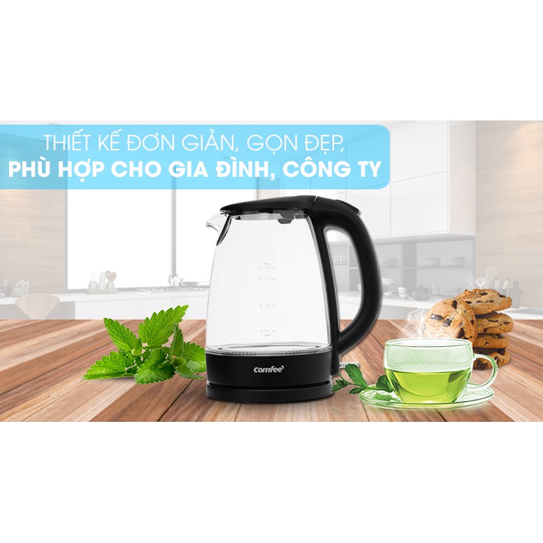 Bình đun siêu tốc Comfee -Midea 1.8 lít, CK-GC1820B, công suất 1850W