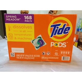 Thùng 4 bịch viên giặt tide pods 3 in 1 hàng mỹ 168 viên