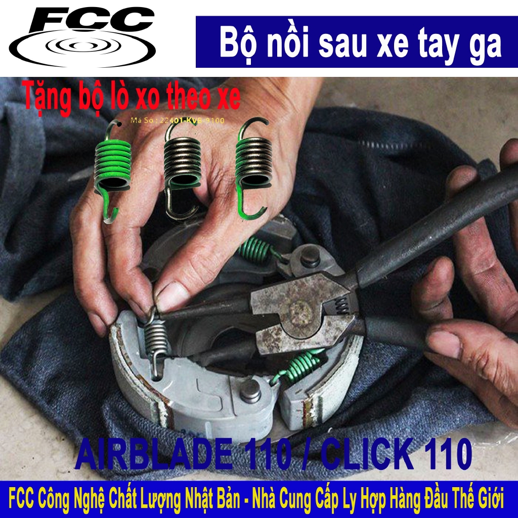 Bộ nồi sau AirbladeE 110 Click 110 -Tặng bộ lò xo chống rung đầu xe