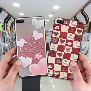 Ốp Realme C1 / C2 bộ hình caro trái tim đen trắng hồng bong bóng dễ thương