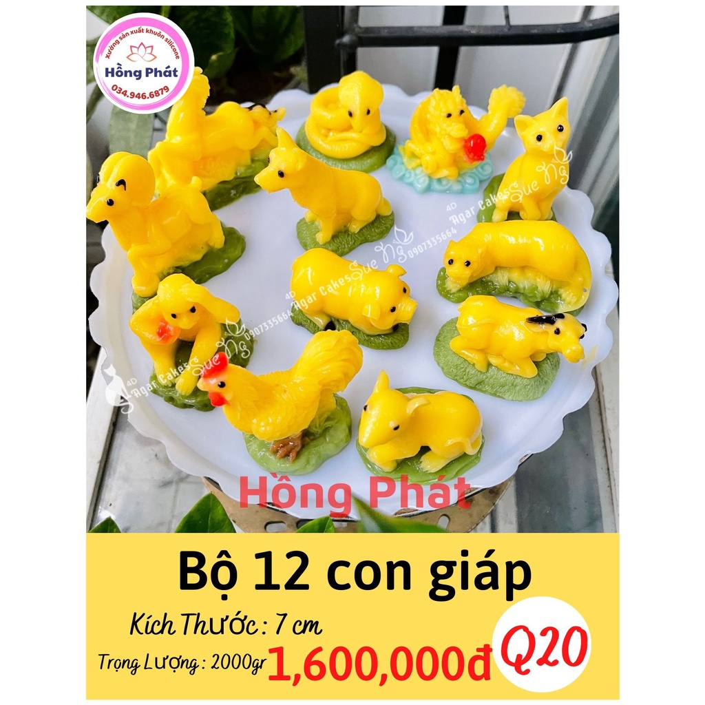 Khuôn silicon Bộ 12 con giáp (Mới) - Q20 - Silicon Hồng Phát