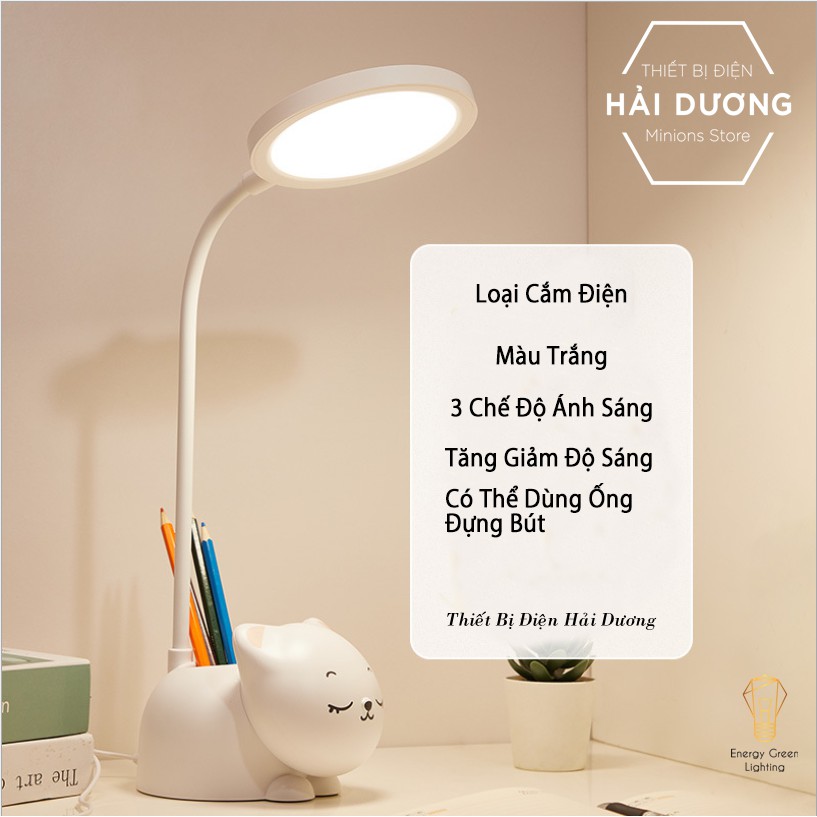 Đèn Bàn LED Hình Chú Mèo Siêu Dễ Thương DB-C0908 - 3 Chế Độ Ánh Sáng - Tăng Giảm Ánh Sáng - Thay Đổi Góc Sáng Linh Hoạt