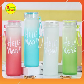 Bình Nước Thủy Tinh Hello Master 💟 FREESHIP 💟 Nhiều Màu Dung Tích 450ml