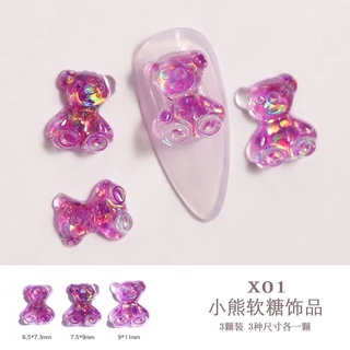 Khay tròn 10 charm gấu trang trí móng