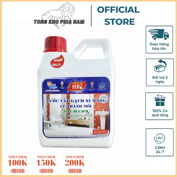 Nước tẩy xi măng xifa 1 lít can trắng tẩy cực mạnh– nước tẩy xi măng, rong rêu đa năng trên nền gạch cũ thành mới