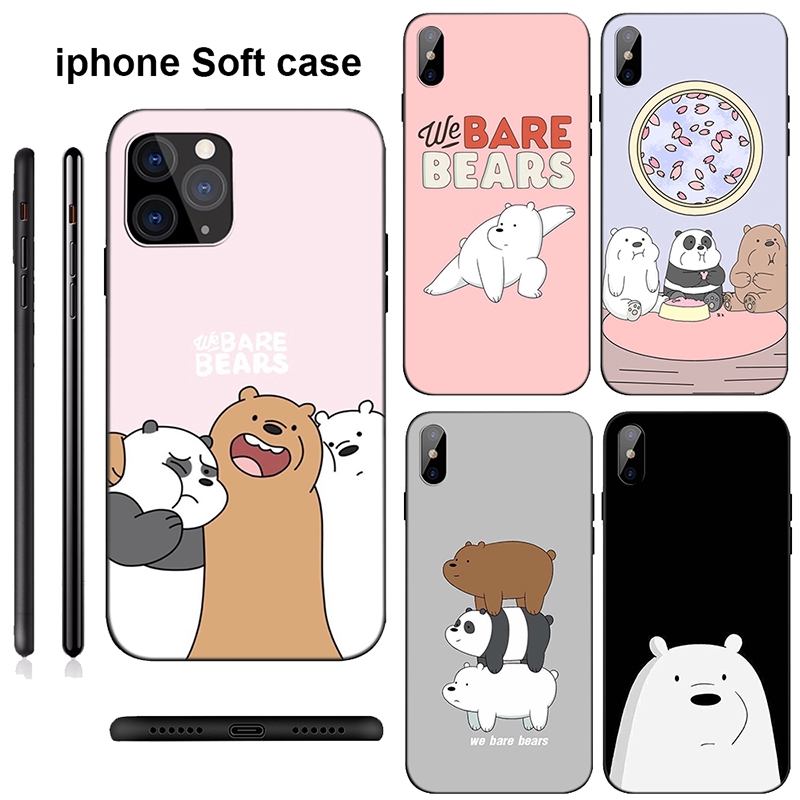 Ốp điện thoại silicon mềm hình LU113 We Bare Bears Bear cho iphone X XR Xs Max 6 6s 7 8 Plus 5 5s New SE SE2 2020