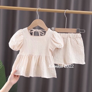 Set bộ đũi xốp babydoll vàng cho bé gái 8-17kg