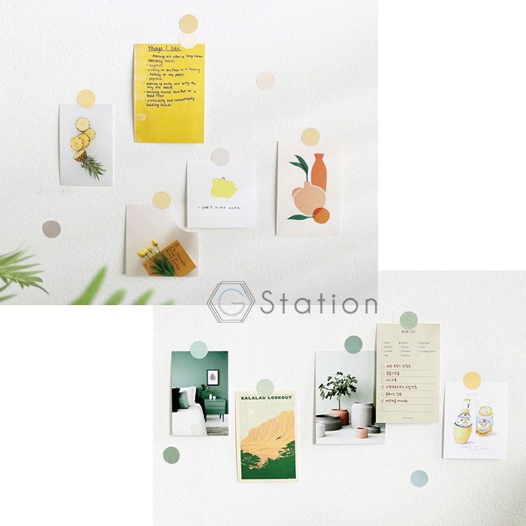 Combo 04 tờ sticker dán sổ vuông tròn dùng dán trang trí sketchbook/ tập vở/ nhật ký - VP090