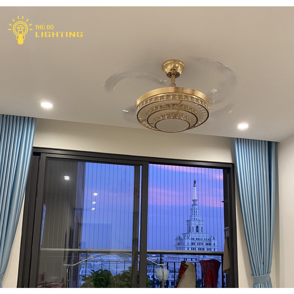 Quạt Trần Đèn Chùm Phòng Khách THỦ ĐÔ LIGHTING 3 Chế Độ Gió Và Ánh Sáng Điều Chính Từ Xa, Có Hẹn Giờ 872