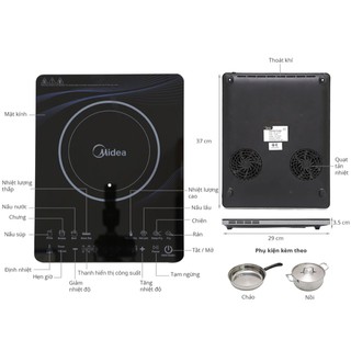 [Chính Hãng] Bếp Điện Từ Siêu Mỏng Midea MI-T2112DA