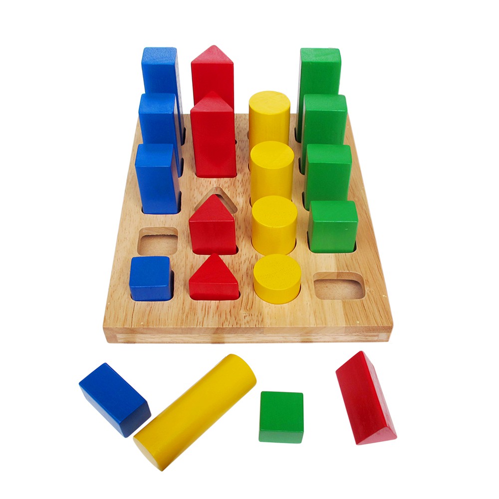 Đồ chơi gỗ Winwintoys - Bộ hình học cao thấp 67042 kích thích sự sáng tạo nơi bé