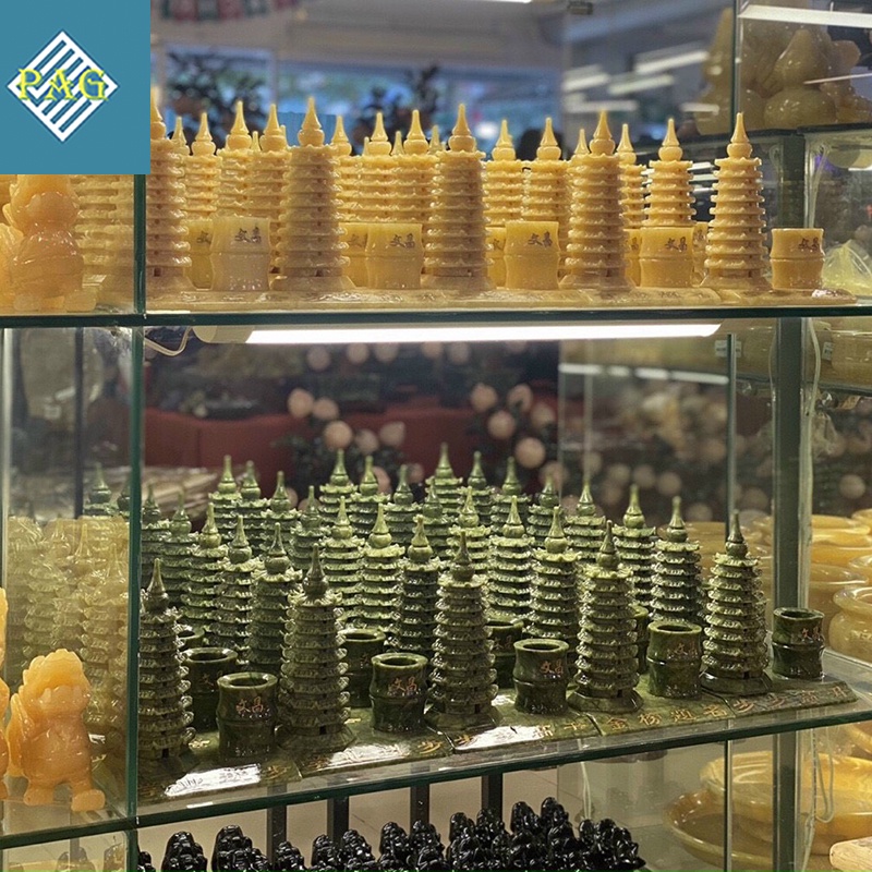 Tháp Văn Xương Kèm Ống Bút Đá Phong Thuỷ Size 15cm