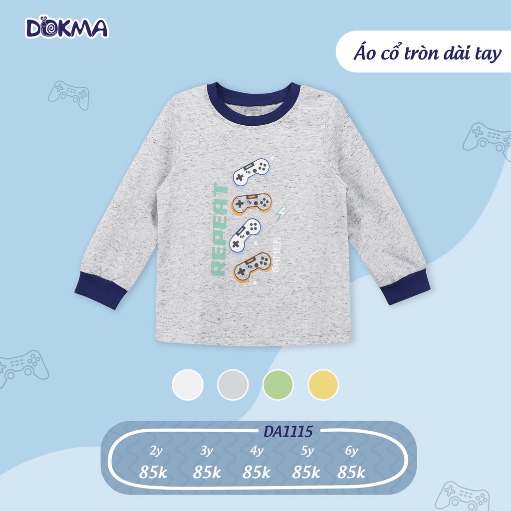 Áo cộc tay cổ tròn Dokma DA1115 cho bé dưới 6 tuổi