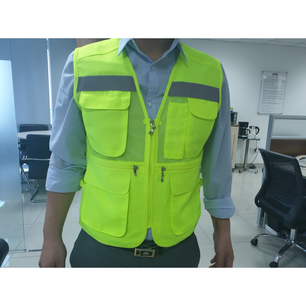 Áo Phản Quang Màu Vàng Hàn Quốc, Túi Hộp Lưới Xịn  Hiệu RACOS/MARK- Safety Vest- Korea Origin,RACOS/MARK MÔ TẢ SẢN PHẨM