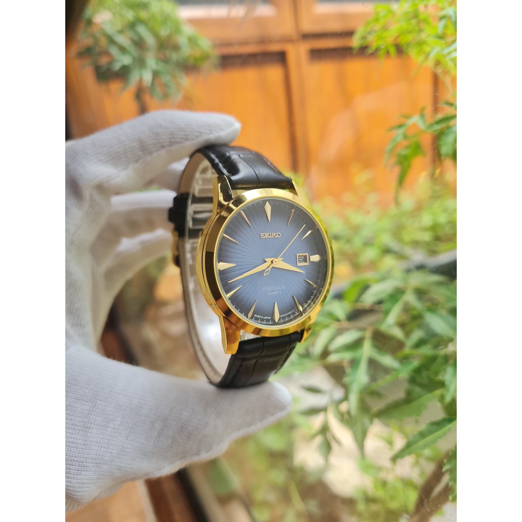 Đồng Hồ Nam SEIKO Presage Quartz Dây Da - Mặt Xanh Dương [Có Sẵn]