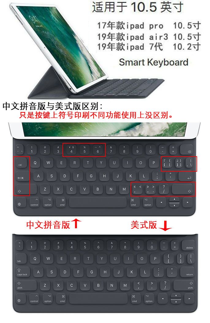 10.2 inch Vỏ Smart Keyboard Bàn phím bảo vệ vỏ 10.5 Apple ipad pro 12.9/11 nắp