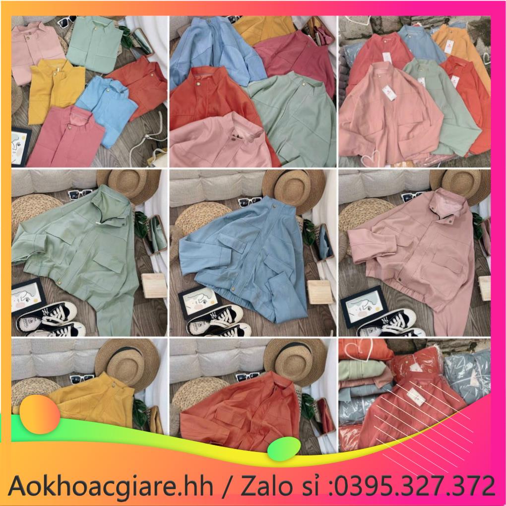 Áo khoác da lộn nam nữ nắp túi hộp 6 màu