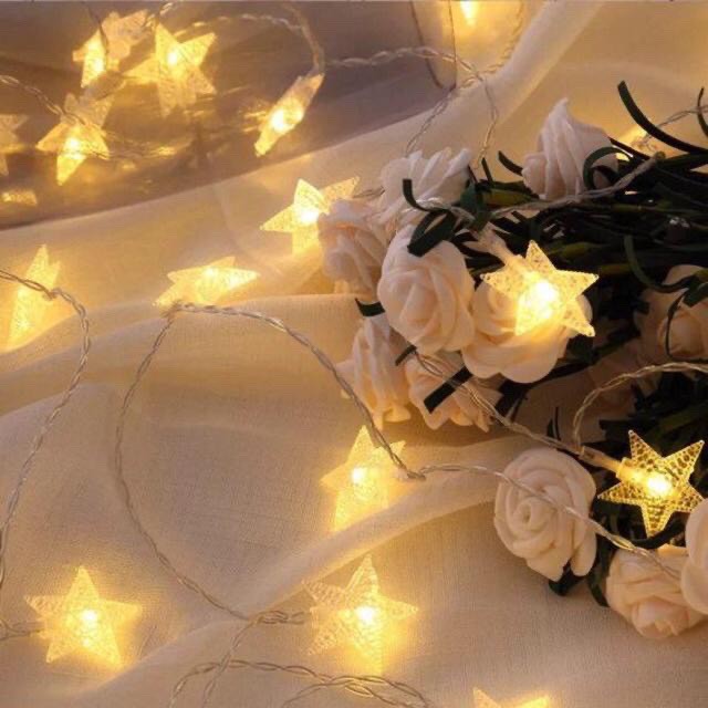 LED Fairy Lights - Đèn Đom Đóm Bóng hình Ngôi Sao 3m 30 bóng Chạy Pin AA Trang trí lễ Giáng Sinh Noel đẹp lung linh