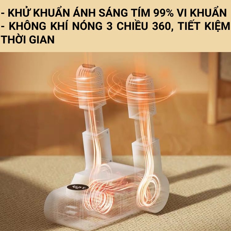 Máy sấy giày đa năng khử mùi, khử khuẩn bằng tia UV chính hãng bảo hành 12 tháng