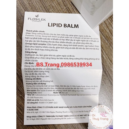 [TEM QR CHÍNH HÃNG] Kem Dưỡng Ẩm cho da khô, VDCĐ Lipid Balm Floslek Emoleum 50ml