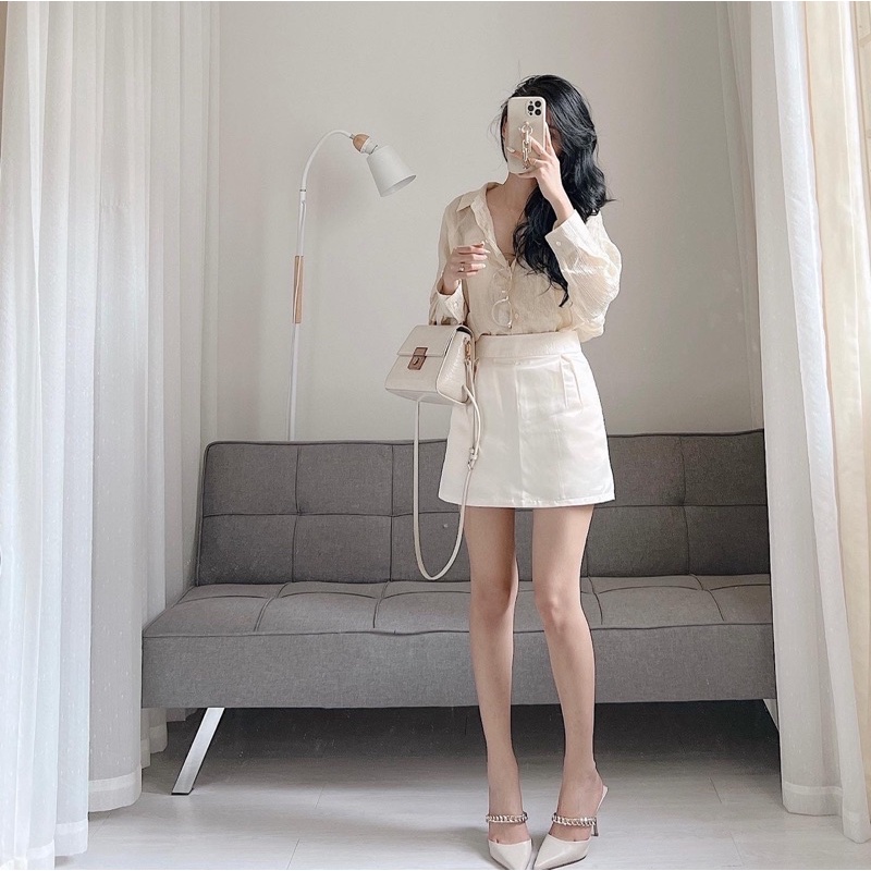 Áo sơ mi gập ly mỏng mát Samhyewear