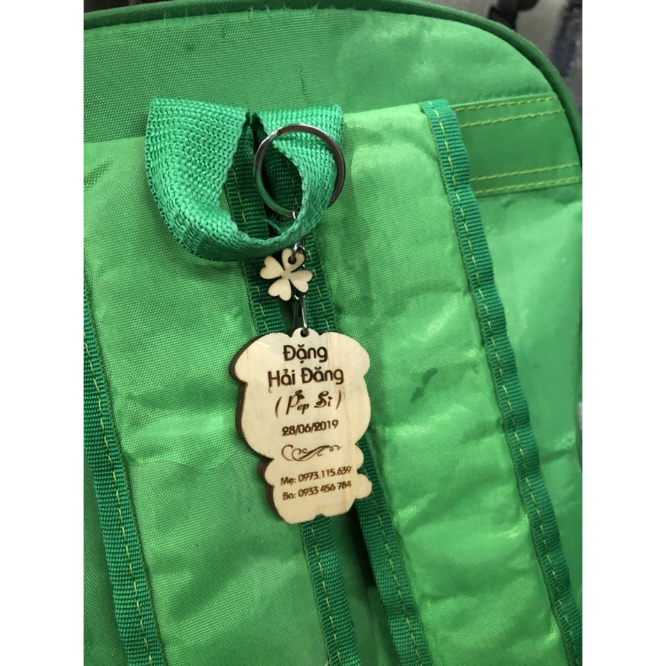 Thẻ Tên Khắc Thông Tin Của bé Hình 12 con Giáp