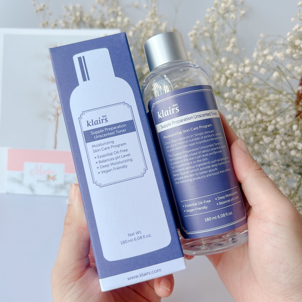 Nước hoa hồng Dưỡng Ẩm Da Không Mùi Klairs Supple Preparation Unscented Toner 180ml