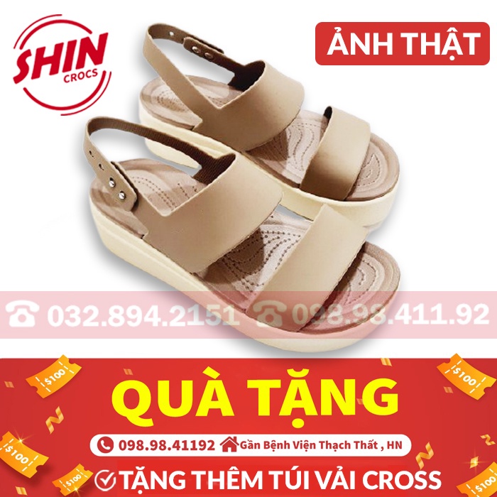 dép Sandal cross họa tiết màu be SHINCROSS7U6Y