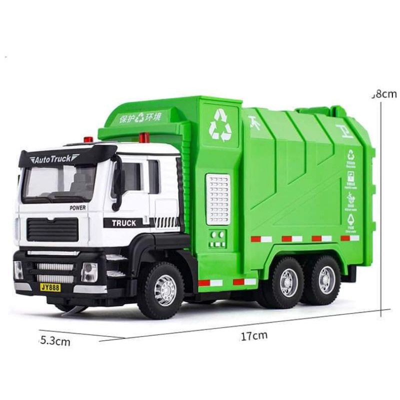 Đồ chơi xe chở rác kim loại tỉ lệ 1:50