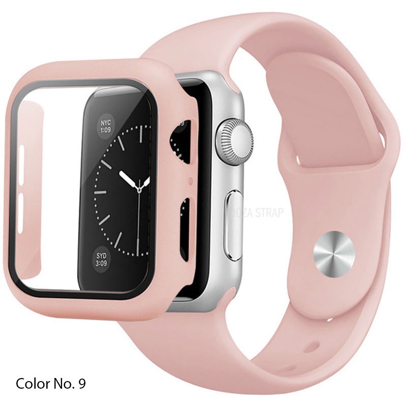 Kính Bộ Ốp silicone + Dây Đeo + Hộp Đựng Cho Đồng Hồ Thể Thao Apple watch series 7 41mm 45mm 44mm 40mm correa 38mm 42mm 6 5 3 4 se