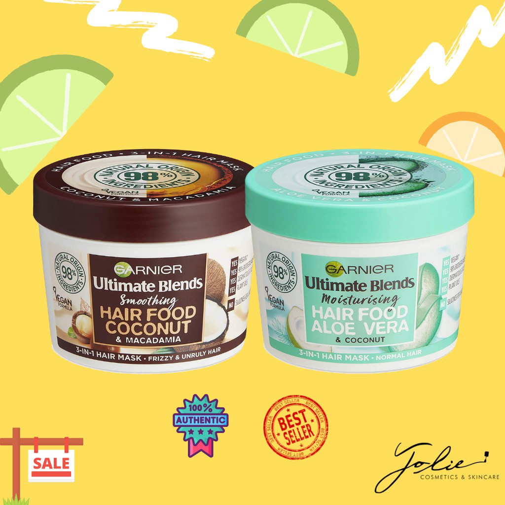 (BILL UK) Garnier - Kem ủ và dưỡng tóc 3 trong 1 - Hair Food Mask - 390ml