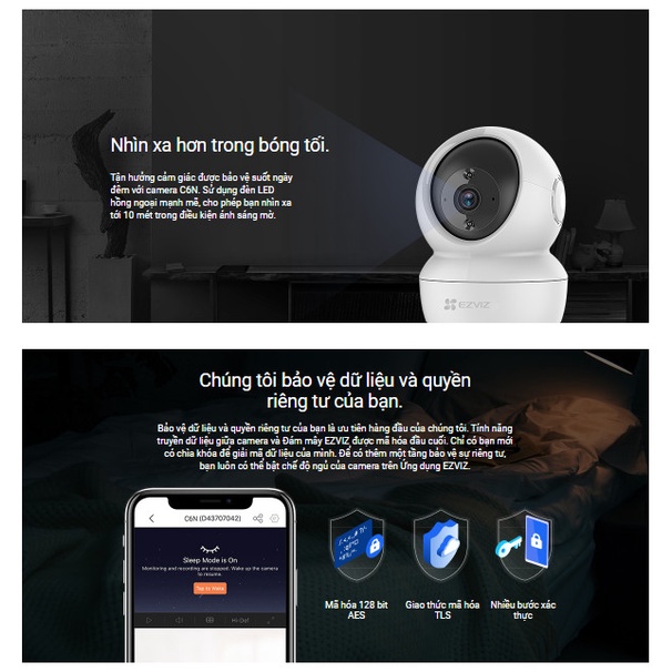 Camera WI-FI Trong nhà EZVIZ C6N 4MP, Smart IR Quan Sát Ban Đêm 10m, Đàm Thoại 2 Chiều, Theo Chuyển Động Thông Minh