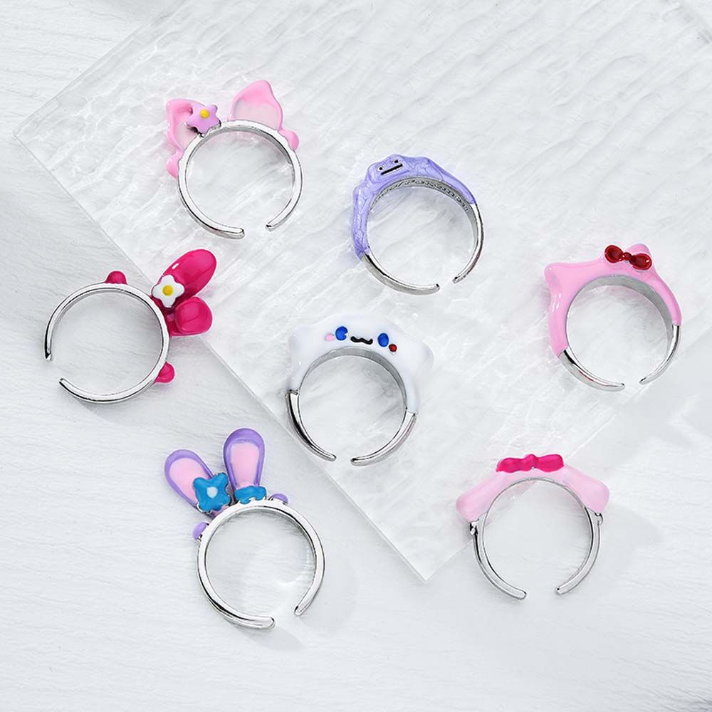 MKEB Nhẫn hở hình thỏ hoạt hình thời trang Hàn Quốc đáng yêu cho nữ