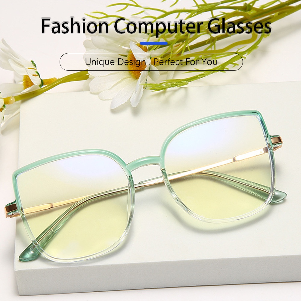 Kính VIENDO gọng mắt mèo tròng chống ánh sáng xanh tia UV phối màu thời trang