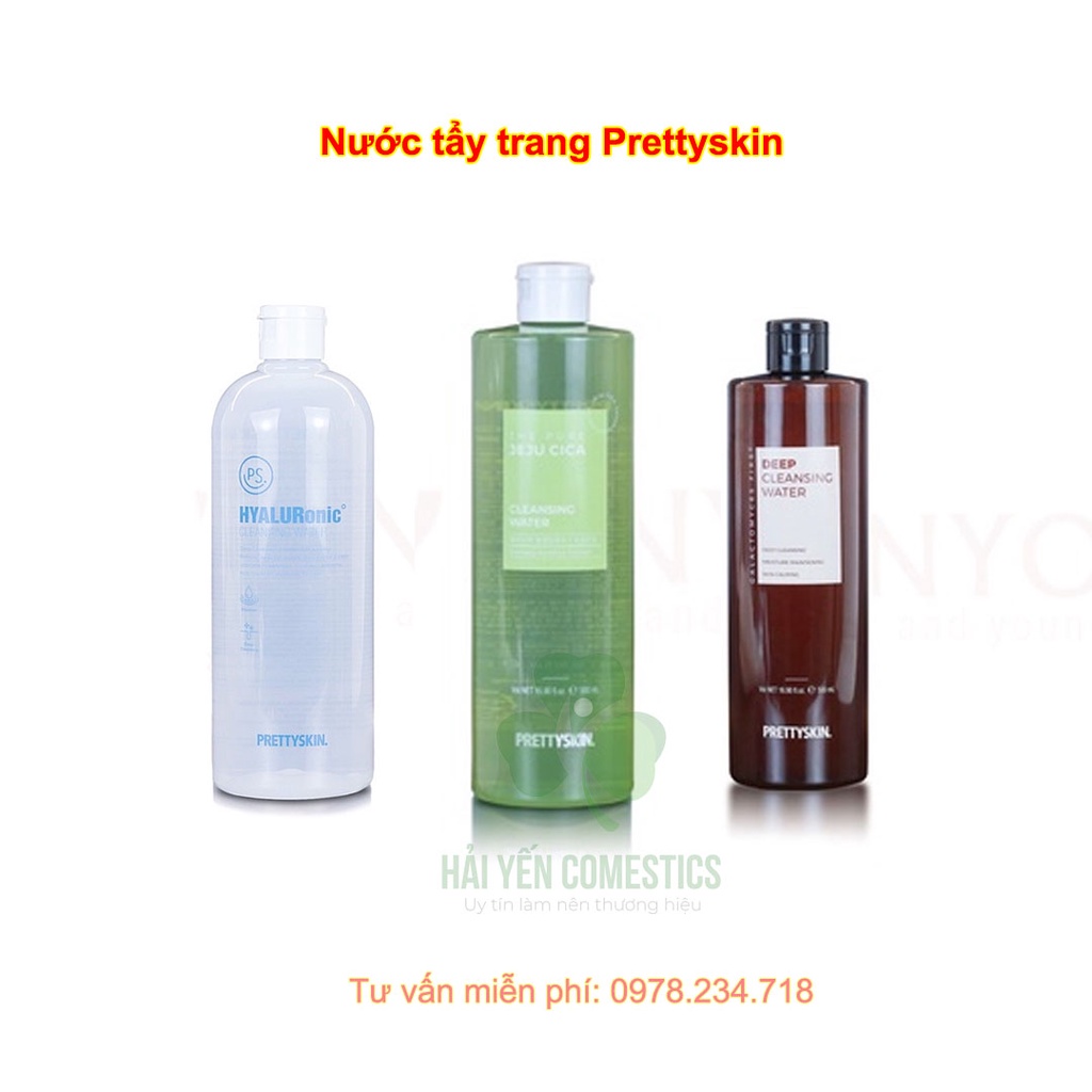 Tẩy trang Rau Má Pretty Skin The Pure Jeju Cica Cleansing Water 500ml