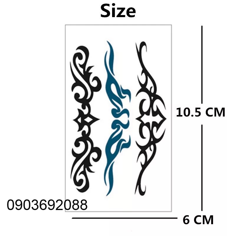 [HCM] Hình xăm dán - tattoo sticker hoa văn 10.5 x 6cm (nhiều mẫu)