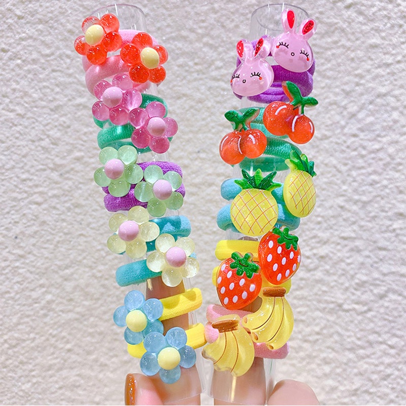 10 Dây buộc hoạt hình nhiều màu sắc dễ thương cho bé gái