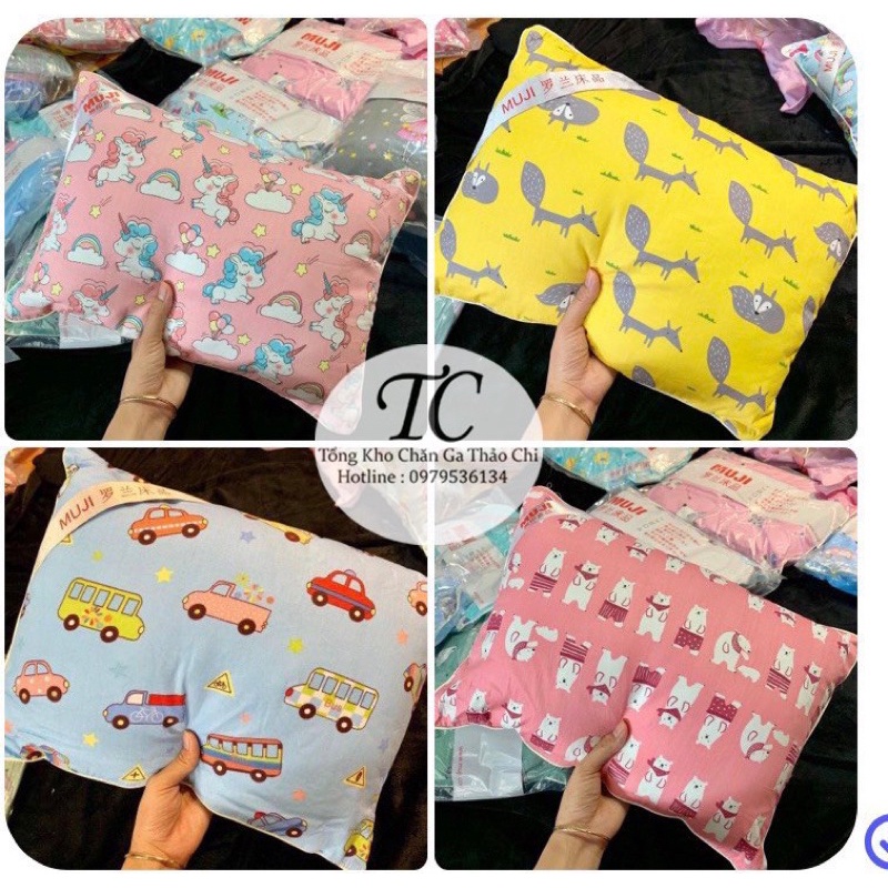 💖 Gối MuJi Trẻ Em Hàng Xuất Nhật- Cotton 100% Thoáng Mát💖