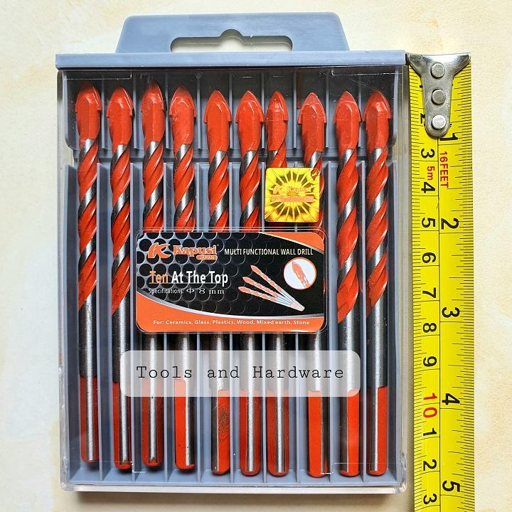 [FreeShip] Hộp 10 Mũi khoan đa năng hãng Kapusi Nhật Bản phi 8mm, có tem chống hàng giả, phù hợp nhiều chất liệu