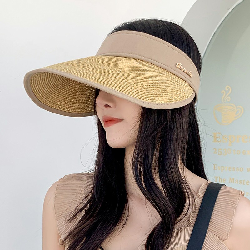 Mũ Cói Nửa Đầu Thời Trang Nữ Đi Biển Phong Cách Hàn Quốc