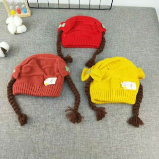 MŨ LEN TẾT BÍM TÓC 2 BÊN CHO BÉ GÁI