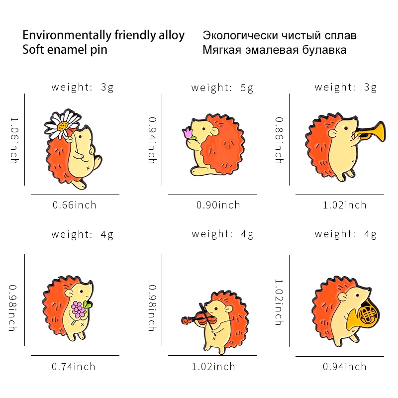 Huy Hiệu Cài Áo Hình Chú Nhím Dễ Thương