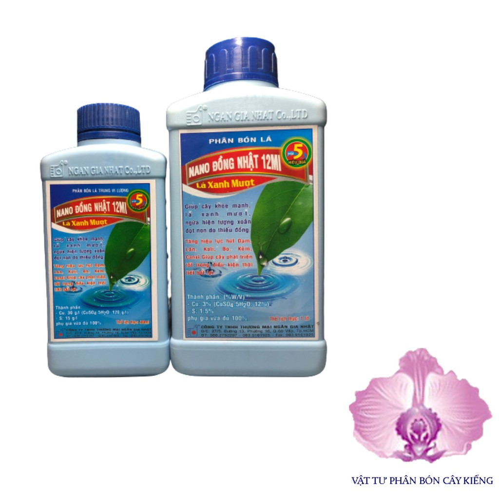 Nano đồng nhật 12MI - phân bón lá trung vi lượng - Cây khỏe mạnh – lá xanh mượt - #350A# 480ml