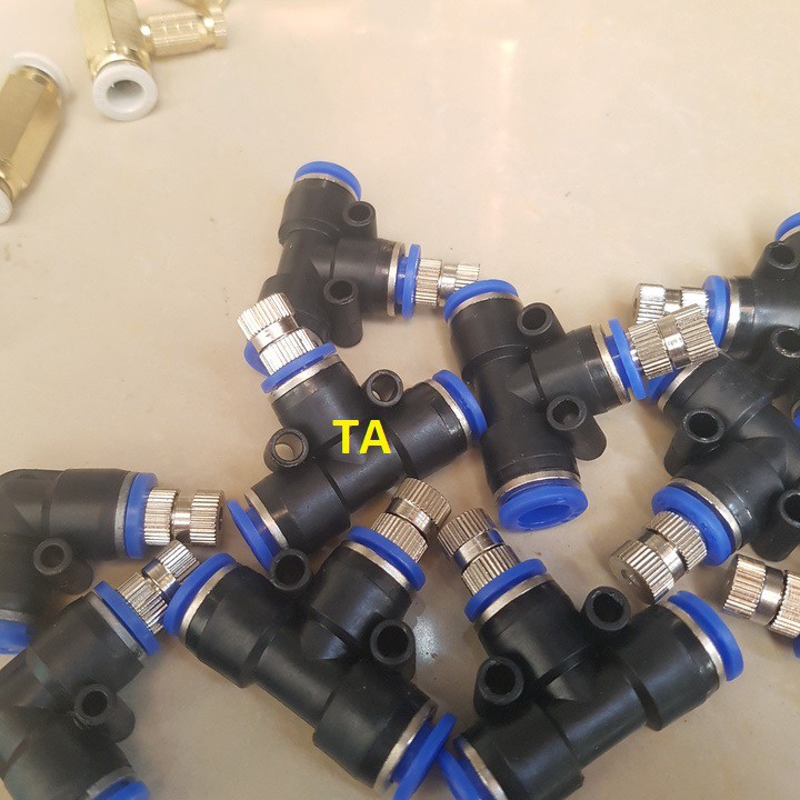 10 Béc phun sương inox kết nối ống phun sương 8mmm, béc phun sương làm mát