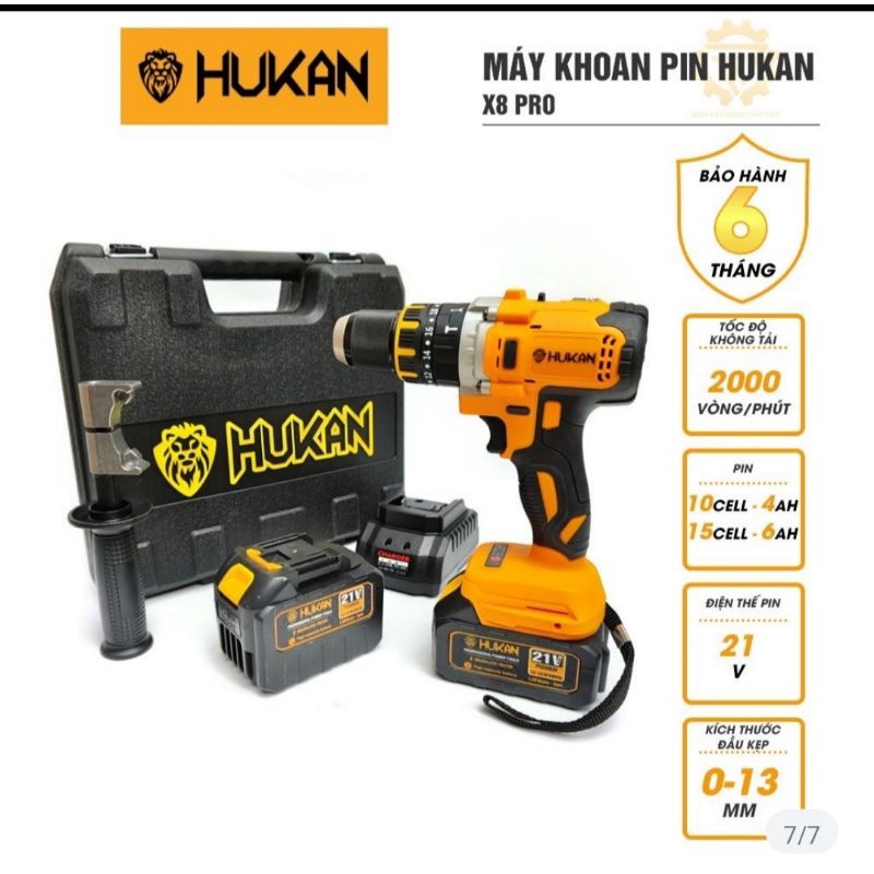 Máy Khoan Pin HUKAN X8 Pro 21v 1 pin 15cell 1 pin 10cell. tặng kèm túi đựng