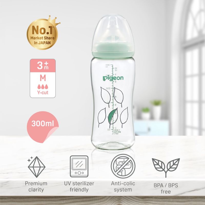[CHÍNH HÃNG] Bình sữa Pigeon cổ rộng siêu trong T- Ester dung tích 200ml/ 300ml