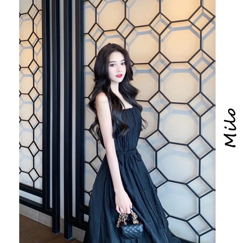 [Mã WASTMINI giảm 10% tối đa 30K đơn 150K] Đầm trắng hai dây dáng dài xếp li ngực đi biển, đi tiệc ☁️ | BigBuy360 - bigbuy360.vn