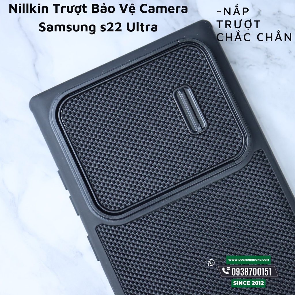 Ốp lưng Samsung S22 Ultra Nillkin trượt từ tính bảo vệ camera lưng vải
