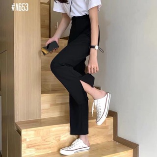 Quần Tây Lưng Cao Xẻ Tà