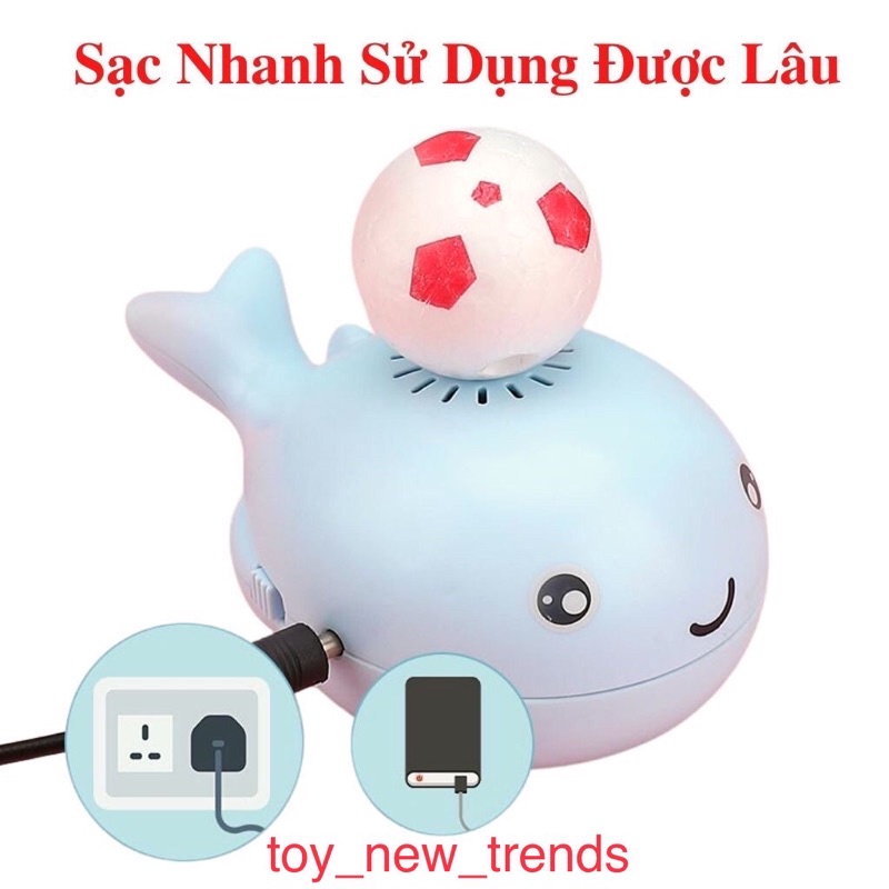 Đồ chơi, cá voi thổi bóng. Màu sắc rõ nét, có sạc pin, di chuyển dễ dàng.
